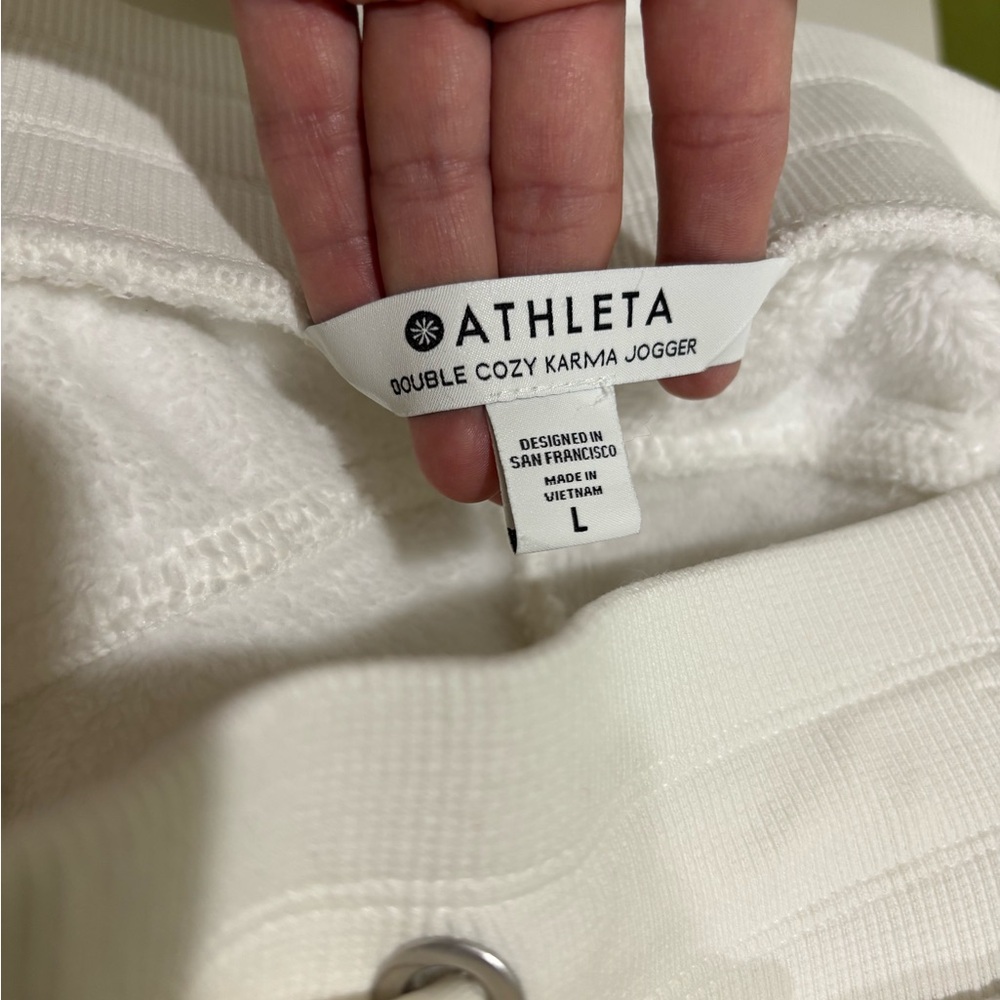 Athleta Double Cozy Karma Joggers White Size Large - Picture 6 of 7